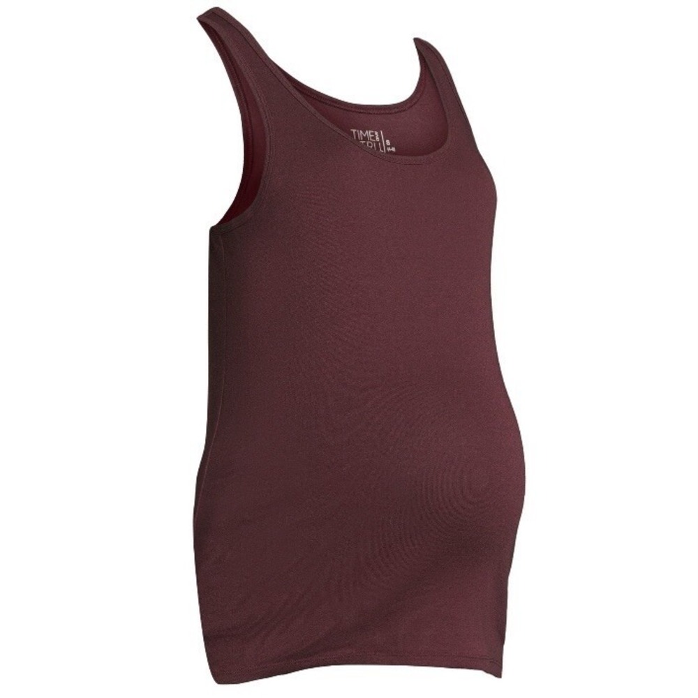 Time and Tru Womens Maternity Tank Top New with Tags Plum Large 12-14 Sleeveless